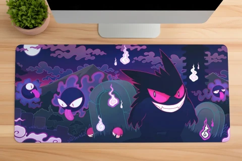 Gengar    Gaming oyuncu Mousepad Kaydırmaz Kauçuk Dikişli Kenar 90x40 cm Mousepad