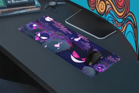 Gengar    Gaming oyuncu Mousepad Kaydırmaz Kauçuk Dikişli Kenar 90x40 cm Mousepad