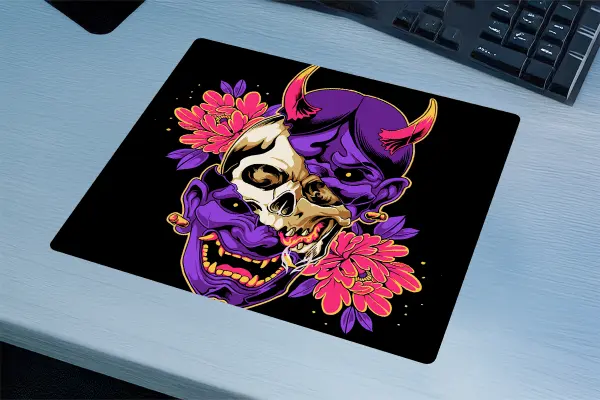 etsy03kare1 Duality in Bloom Gaming oyuncu Mouse pad Kaydırmaz Kauçuk Dikişli Kenar 480X400X4 Mm