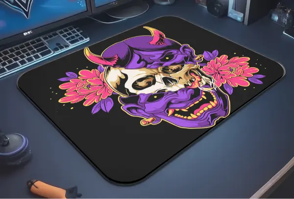 etsy03kare3 Duality in Bloom Gaming oyuncu Mouse pad Kaydırmaz Kauçuk Dikişli Kenar 480X400X4 Mm