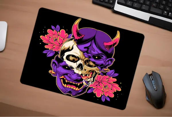 etsy03kare5 Duality in Bloom Gaming oyuncu Mouse pad Kaydırmaz Kauçuk Dikişli Kenar 480X400X4 Mm