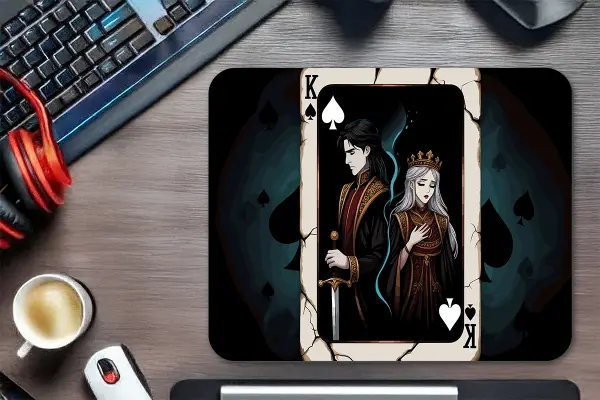 Hearts Divided Gaming oyuncu Mouse pad Kaydırmaz Kauçuk Dikişli Kenar 480X400X4 Mm