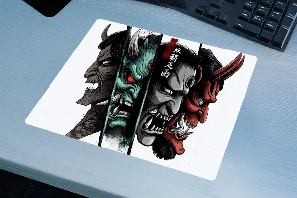 Hellbound Faces Gaming oyuncu Mouse pad Kaydırmaz Kauçuk Dikişli Kenar 480X400X4 Mm