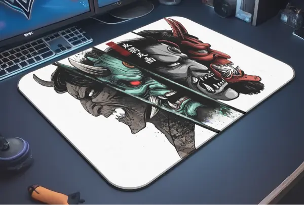Hellbound Faces Gaming oyuncu Mouse pad Kaydırmaz Kauçuk Dikişli Kenar 480X400X4 Mm