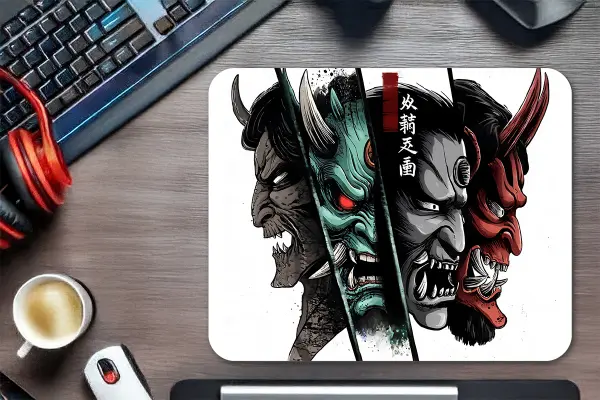 Hellbound Faces Gaming oyuncu Mouse pad Kaydırmaz Kauçuk Dikişli Kenar 480X400X4 Mm