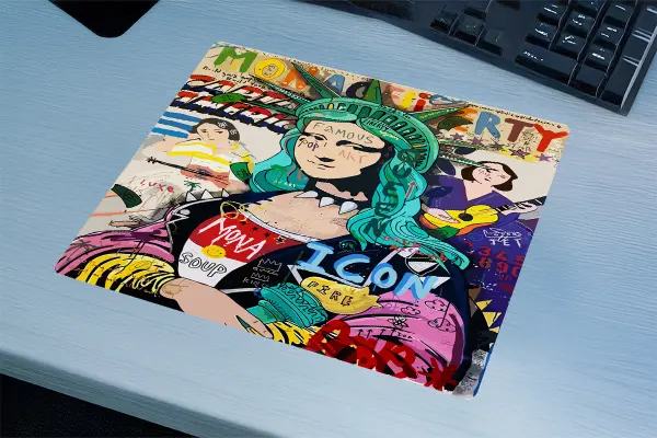 Mona Pop Gaming oyuncu Mouse pad Kaydırmaz Kauçuk Dikişli Kenar 480X400X4 Mm