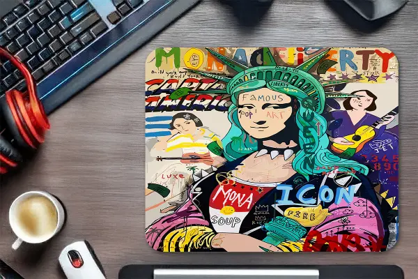 Mona Pop Gaming oyuncu Mouse pad Kaydırmaz Kauçuk Dikişli Kenar 480X400X4 Mm