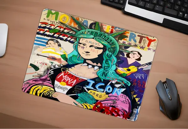 Mona Pop Gaming oyuncu Mouse pad Kaydırmaz Kauçuk Dikişli Kenar 480X400X4 Mm