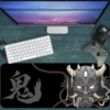 etsy100dikdortgen2 Void Oni V2 Gaming oyuncu Mousepad Kaydırmaz Kauçuk Dikişli Kenar 80x30 cm Mousepad