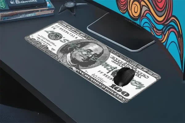 100 Dolar Let's Make Money Gaming oyuncu Mousepad Kaydırmaz Kauçuk Dikişli Kenar 70x30 cm Mousepad