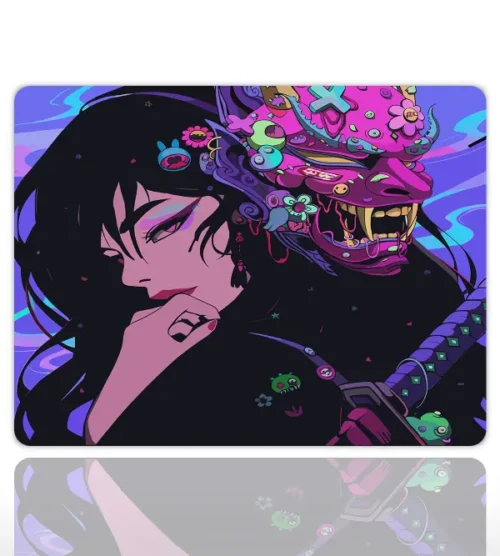 etsy104kare2 Candy Demon Gaming oyuncu Mouse pad Kaydırmaz Kauçuk Dikişli Kenar 40X30 cm