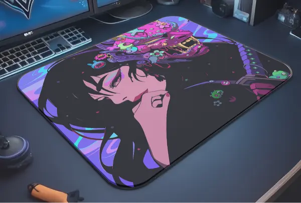 Candy Demon Gaming oyuncu Mouse pad Kaydırmaz Kauçuk Dikişli Kenar 40X30 cm