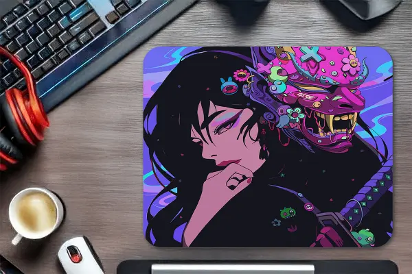 Candy Demon Gaming oyuncu Mouse pad Kaydırmaz Kauçuk Dikişli Kenar 40X30 cm