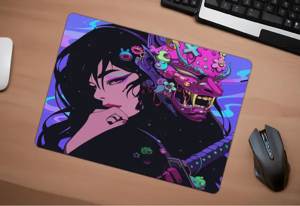 Candy Demon Gaming oyuncu Mouse pad Kaydırmaz Kauçuk Dikişli Kenar 40X30 cm