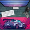 Araba Modelleri Gaming oyuncu Mousepad Kaydırmaz Kauçuk Dikişli Kenar 70x30 cm Mousepad