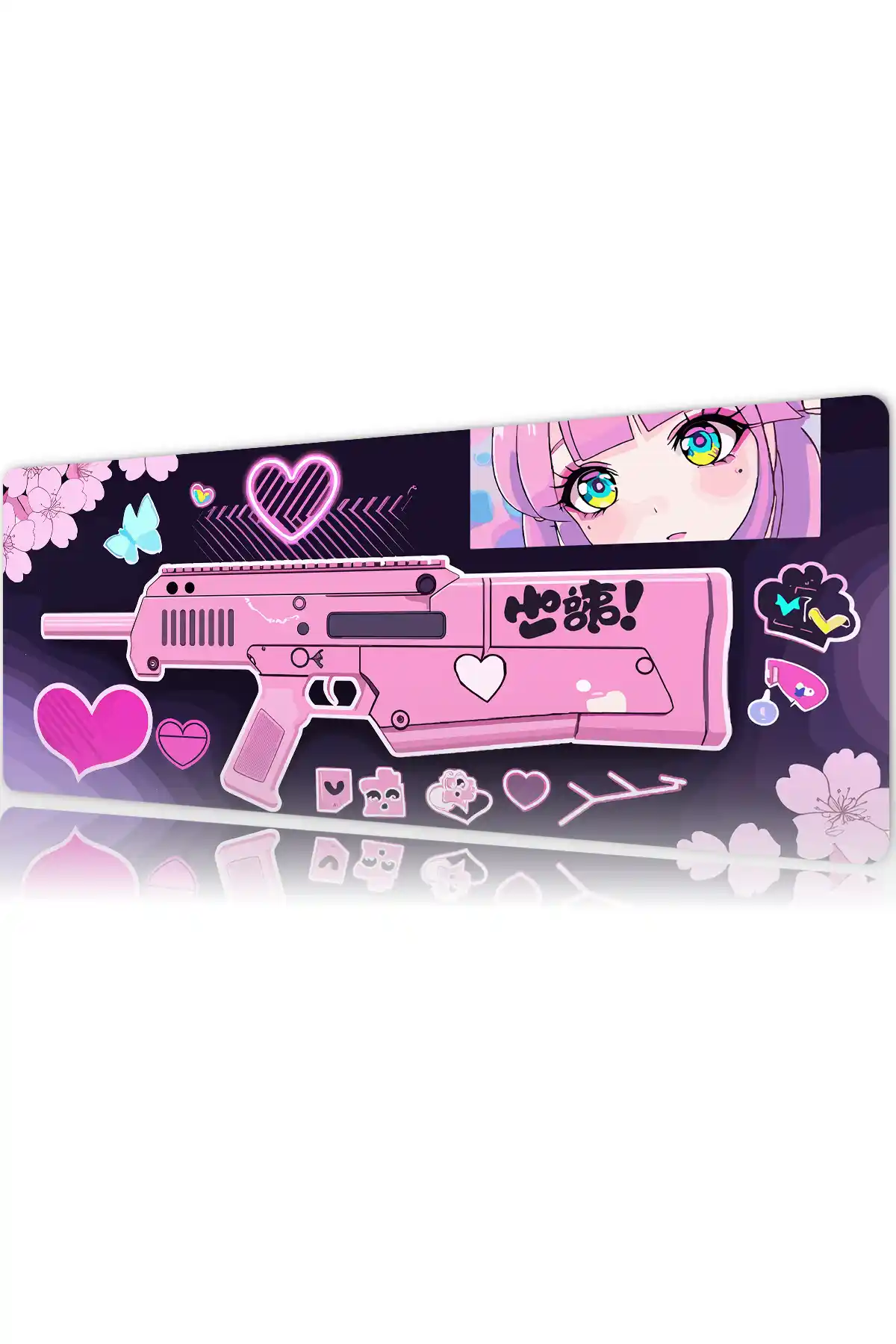 etsy114dikdortgen5 Kawaii Blaster Gaming oyuncu Mousepad Kaydırmaz Kauçuk Dikişli Kenar 80X30 cm Mousepad