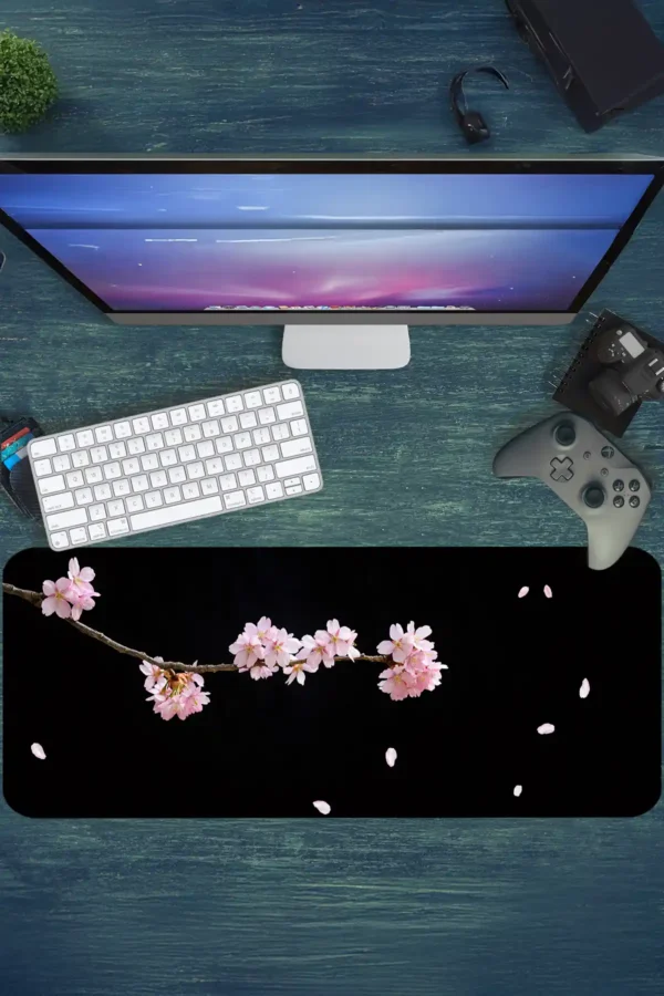 Sakura Grace Gaming oyuncu Mousepad Kaydırmaz Kauçuk Dikişli Kenar 70x30 cm Mousepad