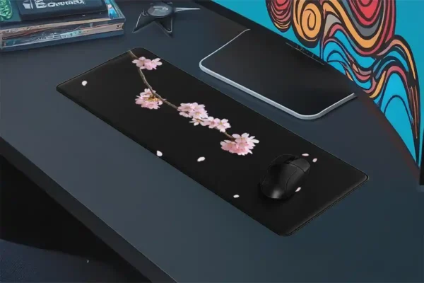 Sakura Grace Gaming oyuncu Mousepad Kaydırmaz Kauçuk Dikişli Kenar 70x30 cm Mousepad