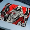 Red Halo of Silence Gaming oyuncu Mouse pad Kaydırmaz Kauçuk Dikişli Kenar 480X400X4 Mm