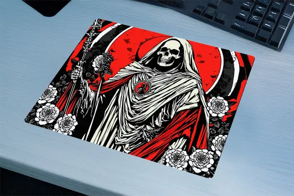 Red Halo of Silence Gaming oyuncu Mouse pad Kaydırmaz Kauçuk Dikişli Kenar 480X400X4 Mm