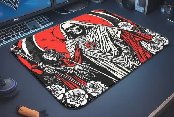 Red Halo of Silence Gaming oyuncu Mouse pad Kaydırmaz Kauçuk Dikişli Kenar 480X400X4 Mm