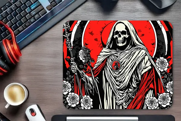 Red Halo of Silence Gaming oyuncu Mouse pad Kaydırmaz Kauçuk Dikişli Kenar 480X400X4 Mm