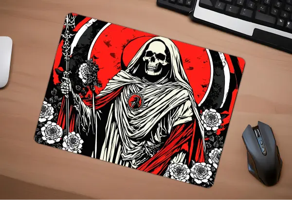 Red Halo of Silence Gaming oyuncu Mouse pad Kaydırmaz Kauçuk Dikişli Kenar 480X400X4 Mm