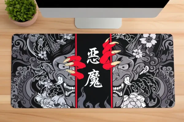 Hands of the Oni Gaming oyuncu Mousepad Kaydırmaz Kauçuk Dikişli Kenar 90×40 cm Mousepad