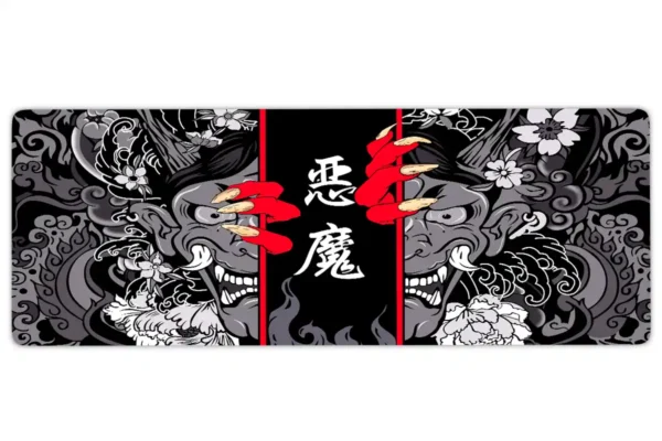 Hands of the Oni Gaming oyuncu Mousepad Kaydırmaz Kauçuk Dikişli Kenar 90×40 cm Mousepad