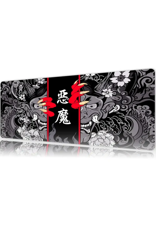 Hands of the Oni Gaming oyuncu Mousepad Kaydırmaz Kauçuk Dikişli Kenar 90×40 cm Mousepad