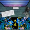 Hands of the Oni Blue Gaming oyuncu Mousepad Kaydırmaz Kauçuk Dikişli Kenar 90×40 cm Mousepad