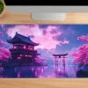 etsy125dikdortgen1 Neon Sakura Dreams Gaming oyuncu Mousepad Kaydırmaz Kauçuk Dikişli Kenar 80x30 cm Mousepad