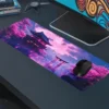 etsy125dikdortgen4 Neon Sakura Dreams Gaming oyuncu Mousepad Kaydırmaz Kauçuk Dikişli Kenar 80x30 cm Mousepad