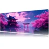 etsy125dikdortgen5 Neon Sakura Dreams Gaming oyuncu Mousepad Kaydırmaz Kauçuk Dikişli Kenar 80x30 cm Mousepad