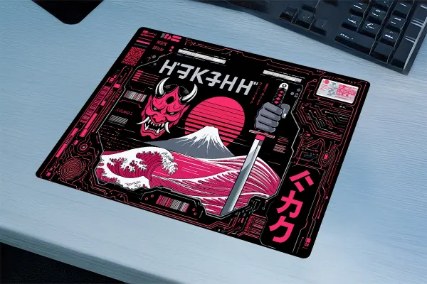 Red Surge Gaming oyuncu Mouse pad Kaydırmaz Kauçuk Dikişli Kenar 480X400X4 Mm