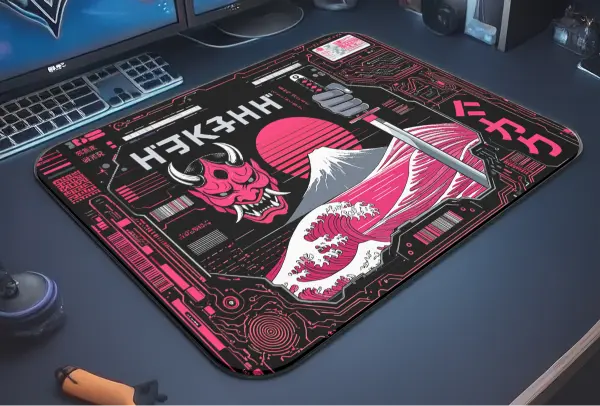 Red Surge Gaming oyuncu Mouse pad Kaydırmaz Kauçuk Dikişli Kenar 480X400X4 Mm