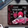 Red Surge Gaming oyuncu Mouse pad Kaydırmaz Kauçuk Dikişli Kenar 480X400X4 Mm