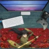 Hanami Duel Gaming oyuncu Mousepad Kaydırmaz Kauçuk Dikişli Kenar 70x30 cm Mousepad