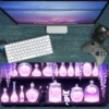 Magic Potion Cats Gaming oyuncu Mousepad Kaydırmaz Kauçuk Dikişli Kenar 80x30 cm Mousepad