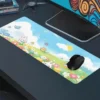 etsy134dikdortgen4 Sunny Bunny Meadow Cats Gaming oyuncu Mousepad Kaydırmaz Kauçuk Dikişli Kenar 80x30 cm Mousepad