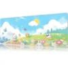 etsy134dikdortgen5 Sunny Bunny Meadow Cats Gaming oyuncu Mousepad Kaydırmaz Kauçuk Dikişli Kenar 80x30 cm Mousepad