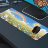 etsy135dikdortgen4 Sunny Meadow Cats Gaming oyuncu Mousepad Kaydırmaz Kauçuk Dikişli Kenar 90×40 cm Mousepad