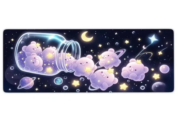 Starry Bears Gaming oyuncu Mousepad Kaydırmaz Kauçuk Dikişli Kenar 80x30 cm Mousepad