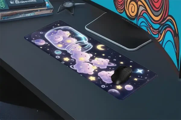 Starry Bears Gaming oyuncu Mousepad Kaydırmaz Kauçuk Dikişli Kenar 80x30 cm Mousepad