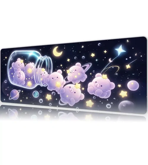 Starry Bears Gaming oyuncu Mousepad Kaydırmaz Kauçuk Dikişli Kenar 80x30 cm Mousepad