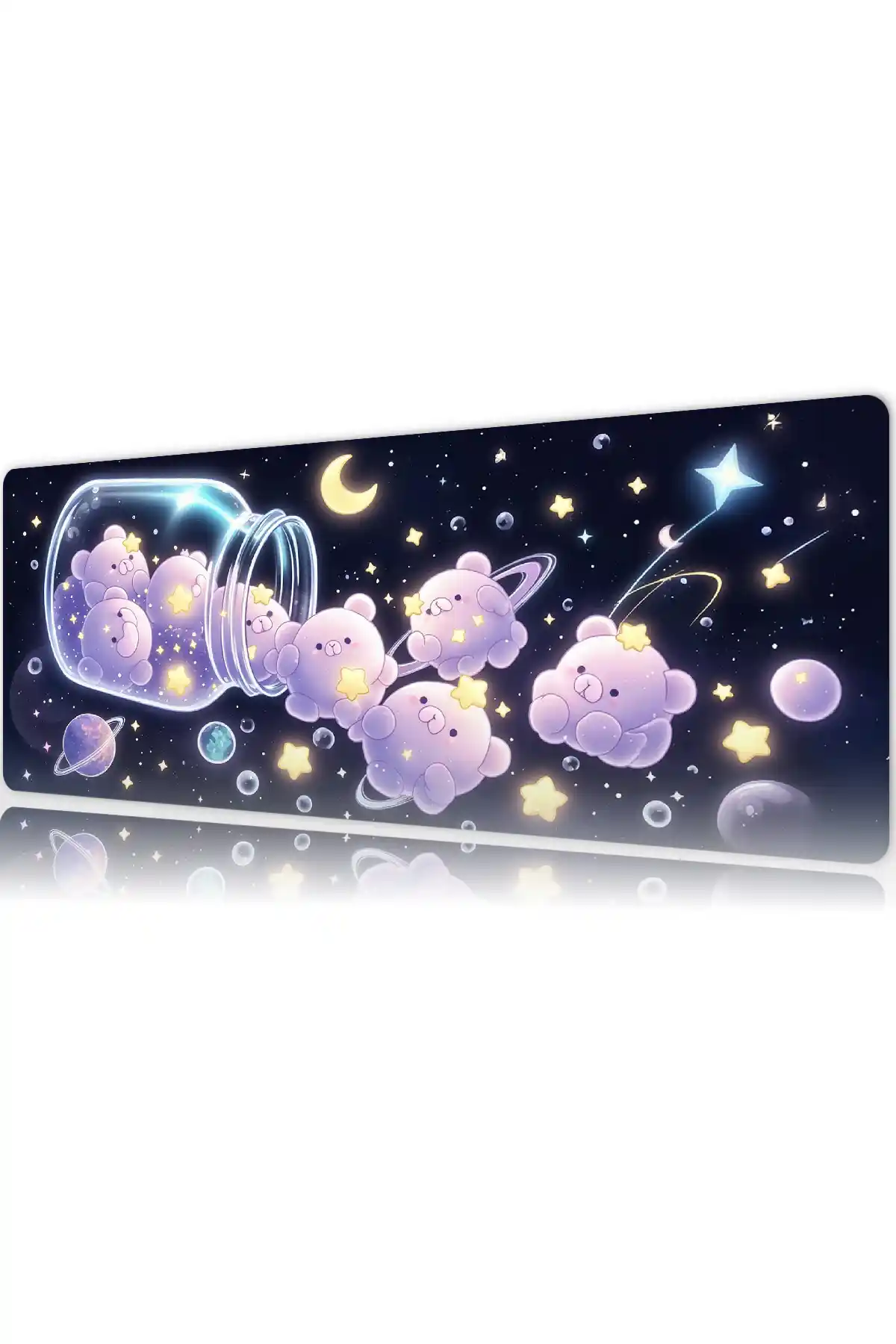 Starry Bears Gaming oyuncu Mousepad Kaydırmaz Kauçuk Dikişli Kenar 80x30 cm Mousepad