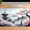 Sakura Serenity Gaming oyuncu Mousepad Kaydırmaz Kauçuk Dikişli Kenar 80x30 cm Mousepad