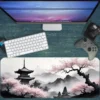 Sakura Serenity Gaming oyuncu Mousepad Kaydırmaz Kauçuk Dikişli Kenar 80x30 cm Mousepad