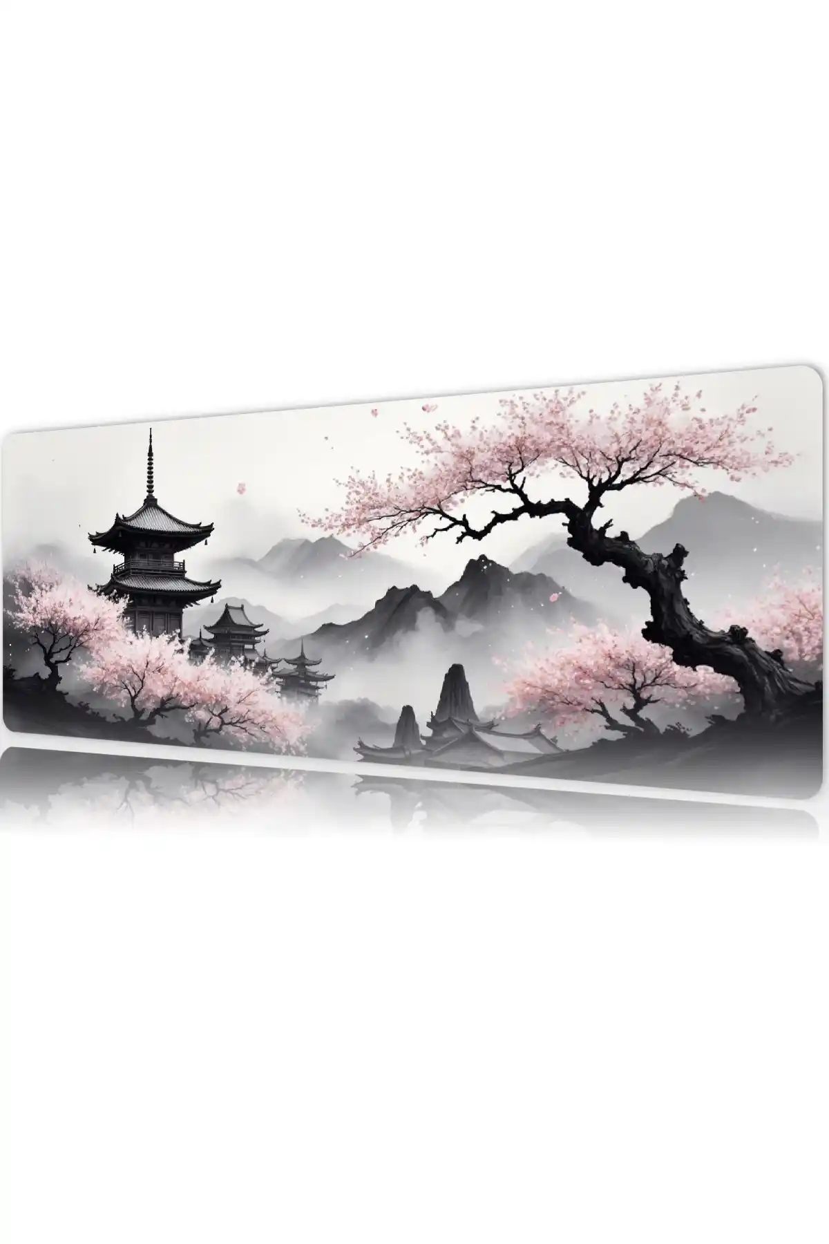 Sakura Serenity Gaming oyuncu Mousepad Kaydırmaz Kauçuk Dikişli Kenar 80x30 cm Mousepad