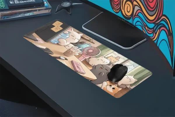 etsy142dikdortgen4 Lazy Afternoon Gaming oyuncu Mousepad Kaydırmaz Kauçuk Dikişli Kenar 80x30 cm Mousepad